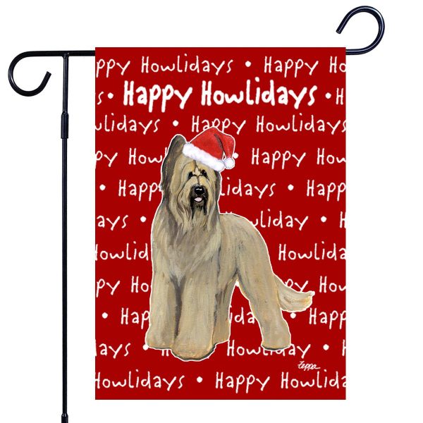Briard Happy Howliday s Garden Flag Cheap