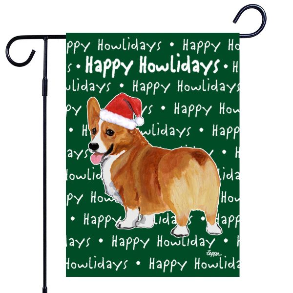 Welsh Corgi Pembroke Happy Howliday s Garden Flag Cheap - Image 2