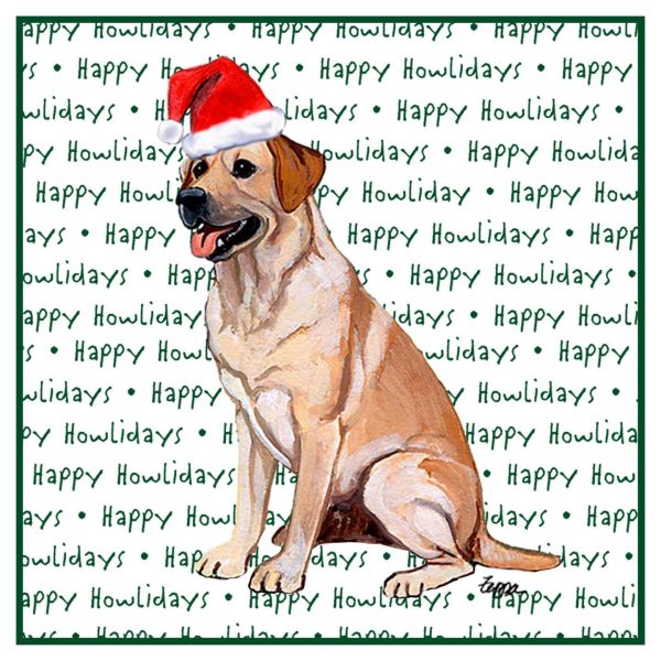 Yellow Labrador Retriever Howlidays - Adult Unisex Hoodie Sweatshirt For Sale - Image 2