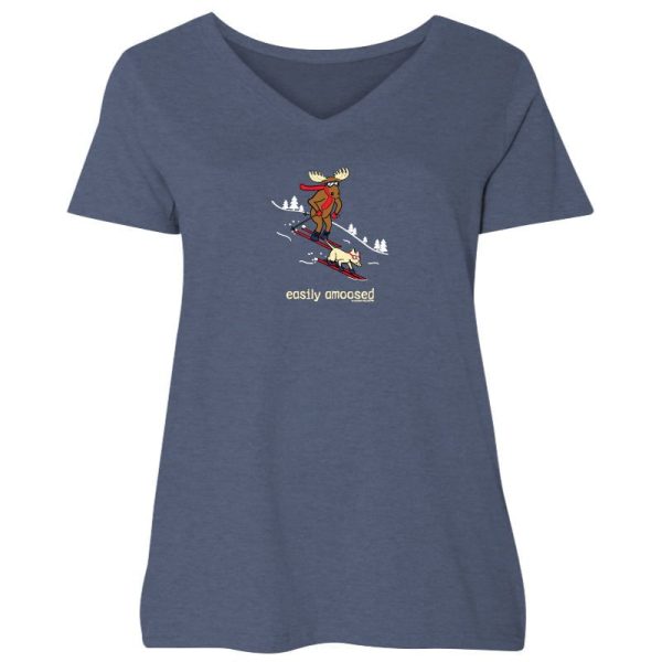 Easily Amoosed - Ladies Curvy V-Neck Tee Online now