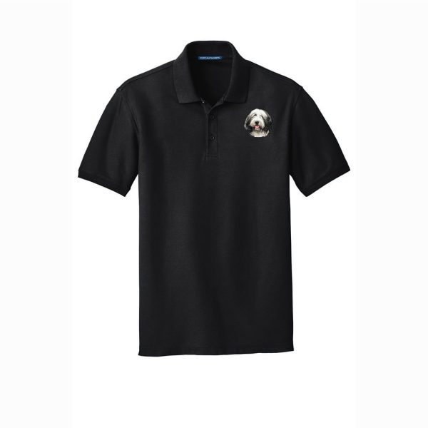Bearded Collie Embroidered Men s Short Sleeve Polo Online