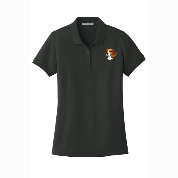 Beagle Embroidered Women s Short Sleeve Polos Sale - Image 5