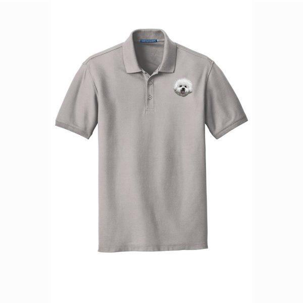 Bichon Frise Embroidered Men s Short Sleeve Polo Online now - Image 3