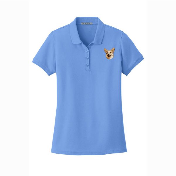 Pembroke Welsh Corgi Embroidered Women s Short Sleeve Polos Supply - Image 3