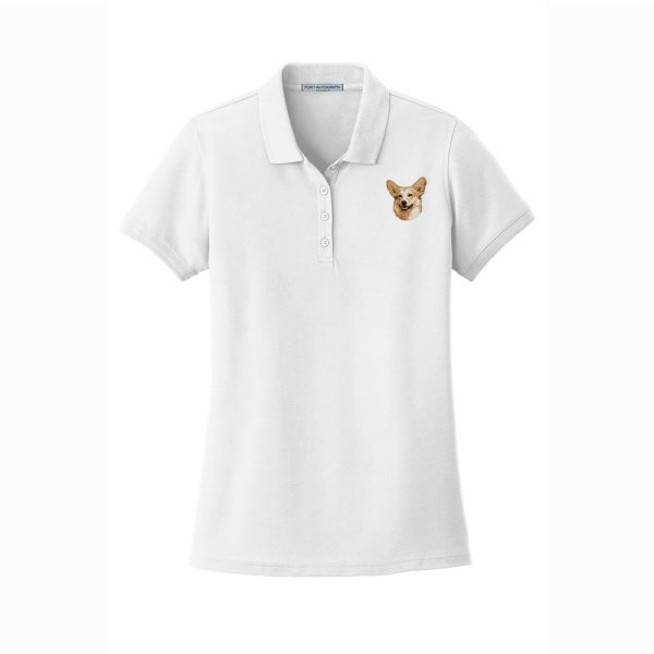 Pembroke Welsh Corgi Embroidered Women s Short Sleeve Polos Supply - Image 5