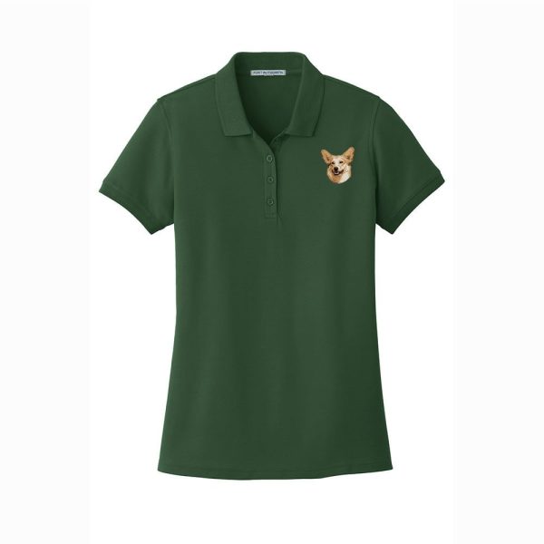 Pembroke Welsh Corgi Embroidered Women s Short Sleeve Polos Supply - Image 4