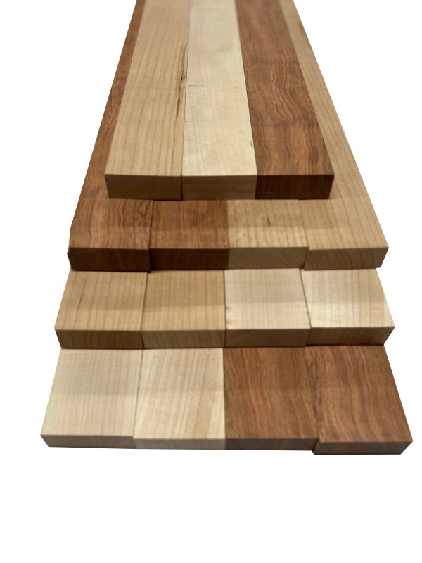 Combo of 15 , 3 4  Lumber Boards | Cutting Board Blocks | Hard Maple, Bubinga, Cherry Supply