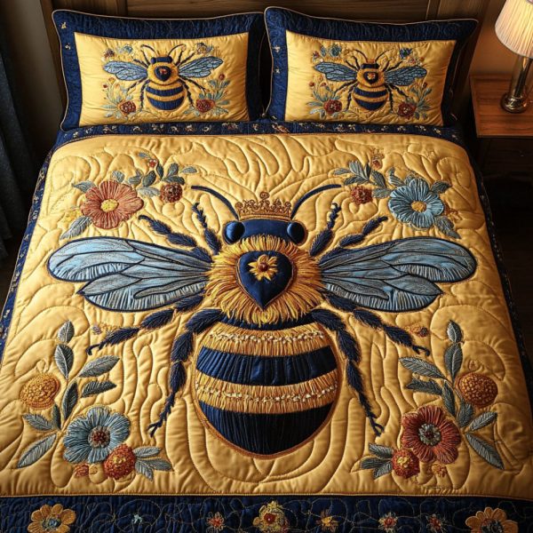 Gifts For Bee Lovers Quilt Bed Set Royal Bee Majesty For Cheap