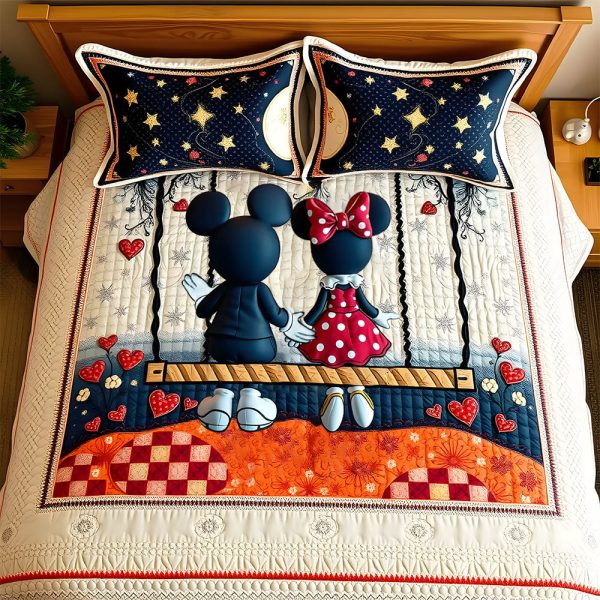 Gifts For Couple Quilt Bed Set, Cute Cartoon Couple Under Romantic Moon Light 03qhmh230125 Supply